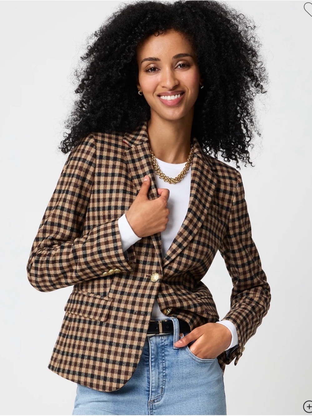 J. Crew herringbone wool-blend jacket schoolboy blazer brown 8 new NWOT